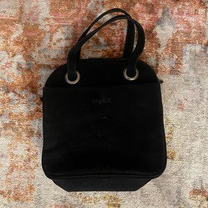 Vintage 90s/00s Y2K Black Velour Small Handbag